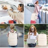 image:imageKROSIAS Travel Backpack for Women Carry On Backpack for Airplanes Flight Approved Waterproof Large Weekender Overnight Bag Fit 17 Inch Laptop with USB Charging Port Beige