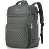 image:imageKROSIAS Travel Backpack for Women Carry On Backpack for Airplanes Flight Approved Waterproof Large Weekender Overnight Bag Fit 17 Inch Laptop with USB Charging Port Olive Green
