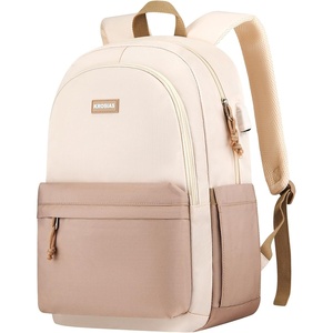 image:imageKROSIAS School Backpack for Teens Girls Cute Student Bookbag Large 156 Inch Laptop Bag Aesthetic College Backpacks for Women High School Travel Khaki BeigeBeige Khaki